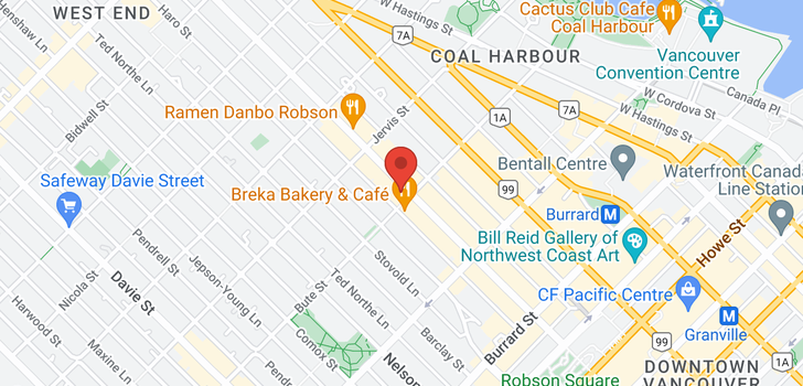 map of 1210 ROBSON STREET